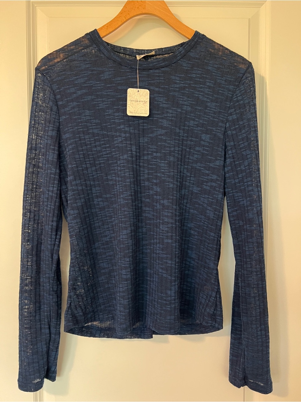 Free People Navy Long Sleeve Top - Large